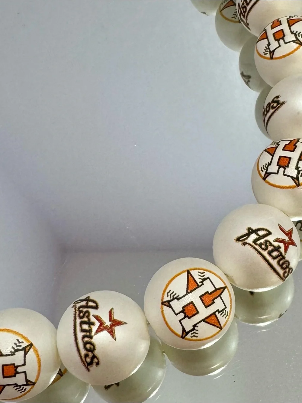 New Houston Astros White Bead Bag Chain 18 inches